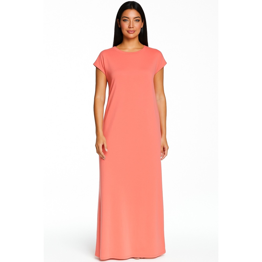 Lands'‎ End Orange Maxi Dress Medium 10-12